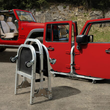 Chariot à roulettes en aluminium argenté pour 4 portes, support de rangement pour Jeep Wrangler JL JLU JK JKU TJ YJ et Gladiator JT