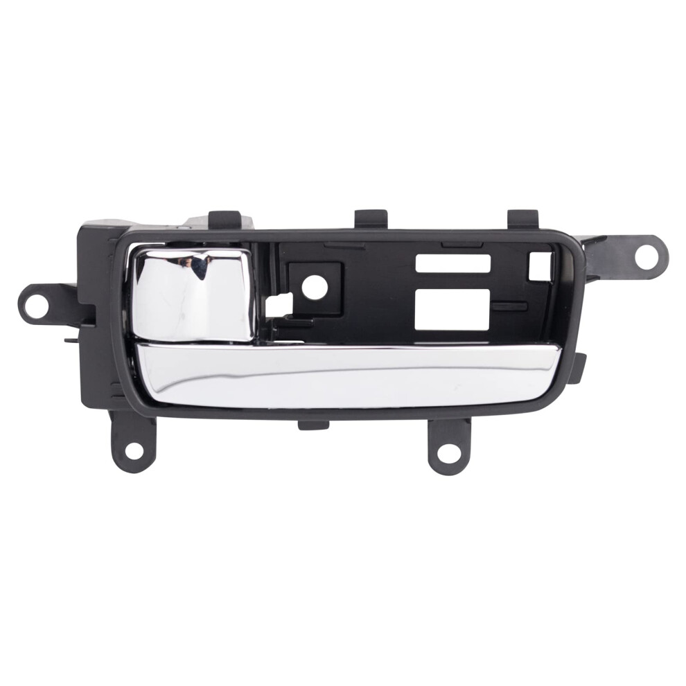 Trq Front Left Interior Door Handle Housing With Chrome Lever Drivers Side Compatible With 20072012 Nissan Sentra Black 195591466516