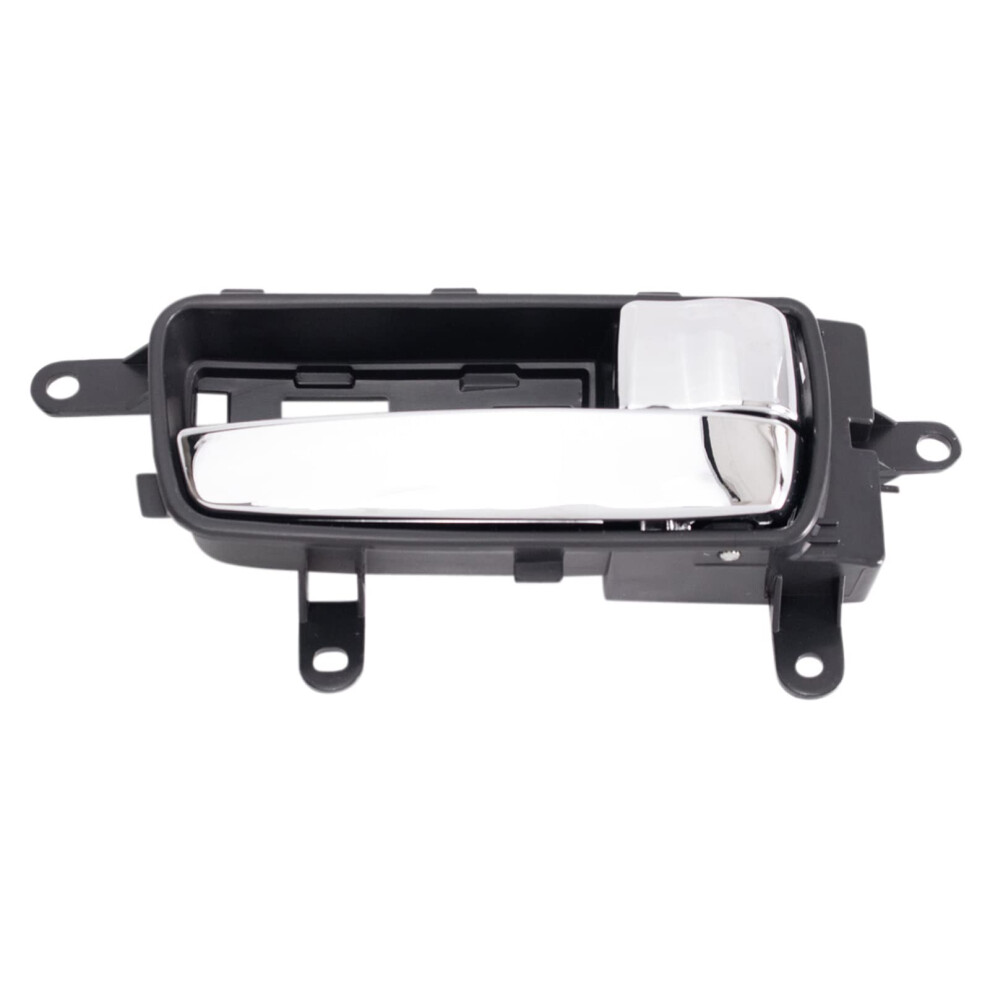 Trq Front Right Interior Door Handle Housing With Chrome Lever Passenger Side Compatible With 20072012 Nissan Sentra Black 195591466523
