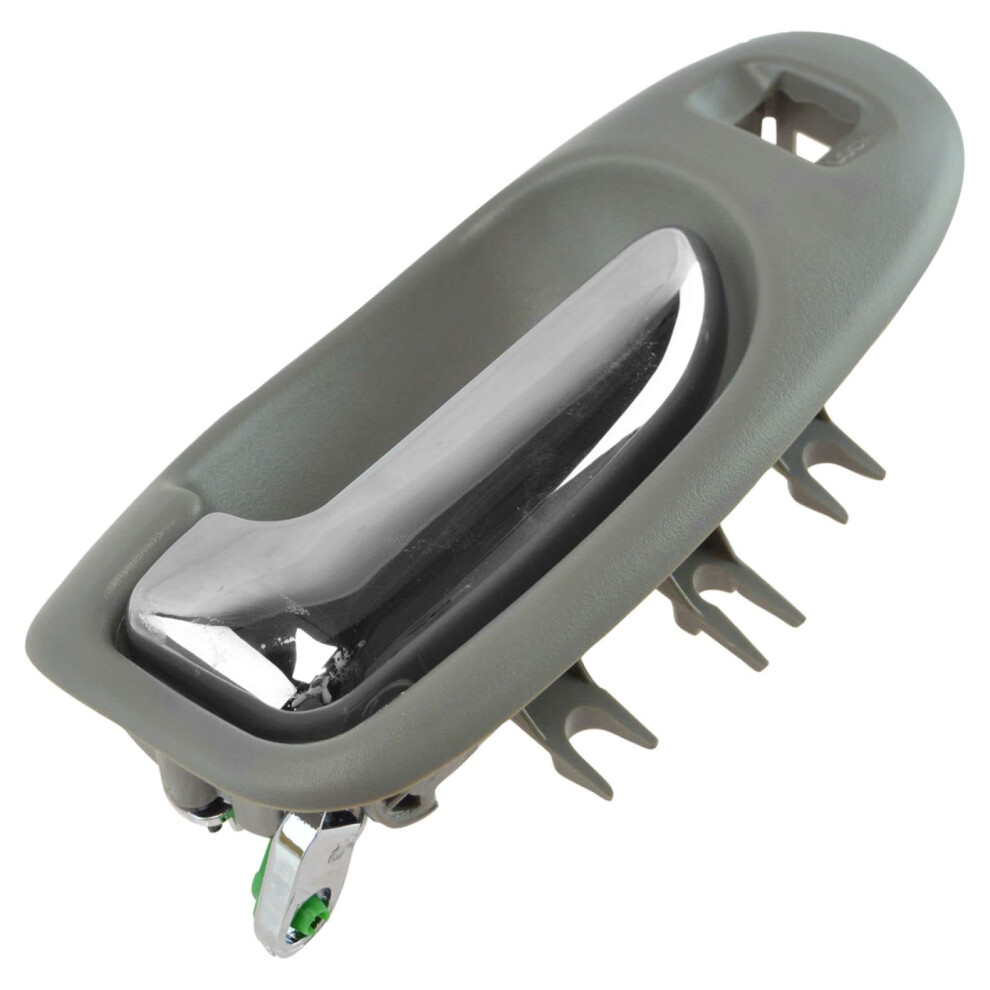 Trq Front Left Interior Door Handle Chrome & Drivers Side Compatible With 20012006 Chrysler Sebring Dodge Stratus Light/Gray 191213498279