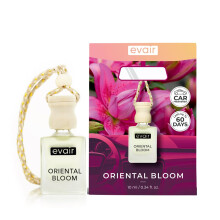 Evair Car Air Freshener with Essential Oils Fragrance in Glass Bottle with Wooden Diffuser Lid | 10 ml - Pack of 1 (Oriental Bloom)