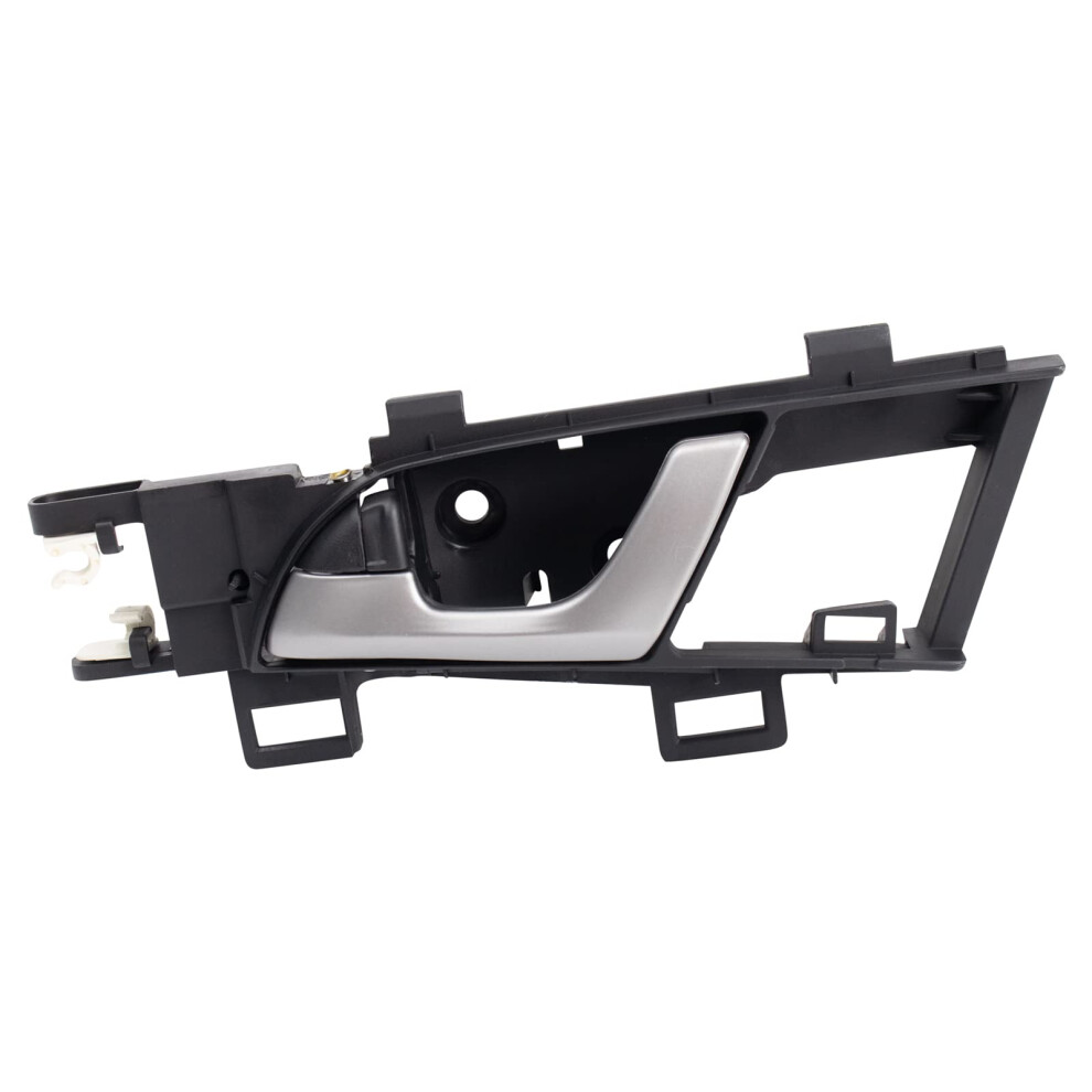 Trq Front Left Interior Door Handle Housing With Lever Drivers Side Compatible With 20092014 Acura Tsx Black/Silver 195591466011