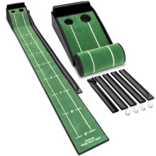 GoSports Pure Putt Golf 9 Fu Putting Green Rampe Premium-Trainingshilfe aus Holz fr das Putting-ben zu Hause und im Bro inklusive 4 Golfblle