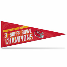 Rico Industries NFL Kansas City Chiefs 3x Super Bowl Champions 12" x 30" Vilt Pennant