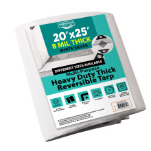 [20'X25'] RSW Heavy Duty Wasserdicht 8 Mil. Reversible (wei/silberne) Plane, UV-bestndige, rei- und reifeste Plane mit verstrkten Kanten  fr D
