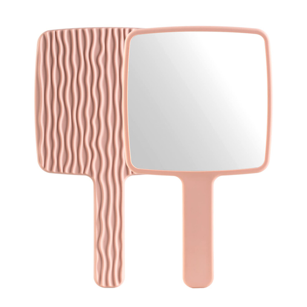 Jasefa Hand Mirror, Handheld Mirror With Handle For Makeup, Portable Cute Hand Held Mirror For Shaving, Travel Men & Women(Pink)