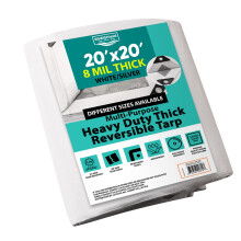 [20'X20'] RSW Heavy Duty Wodoodporny 8 mil. Dwustronna (bialo-srebrna) plandeka Odporna na promieniowanie UV plandeka odporna na rozdarcia i rozdarci