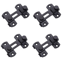 Keoferlo 4 Pack Flip Lock Gate Salvat Musta Navetta Turvaovi Ketju Liuku Liuku Lukko Viinikaappi Kaappi Gate Flip ovelle Kylpyhuone Puutarhakaappi Ik