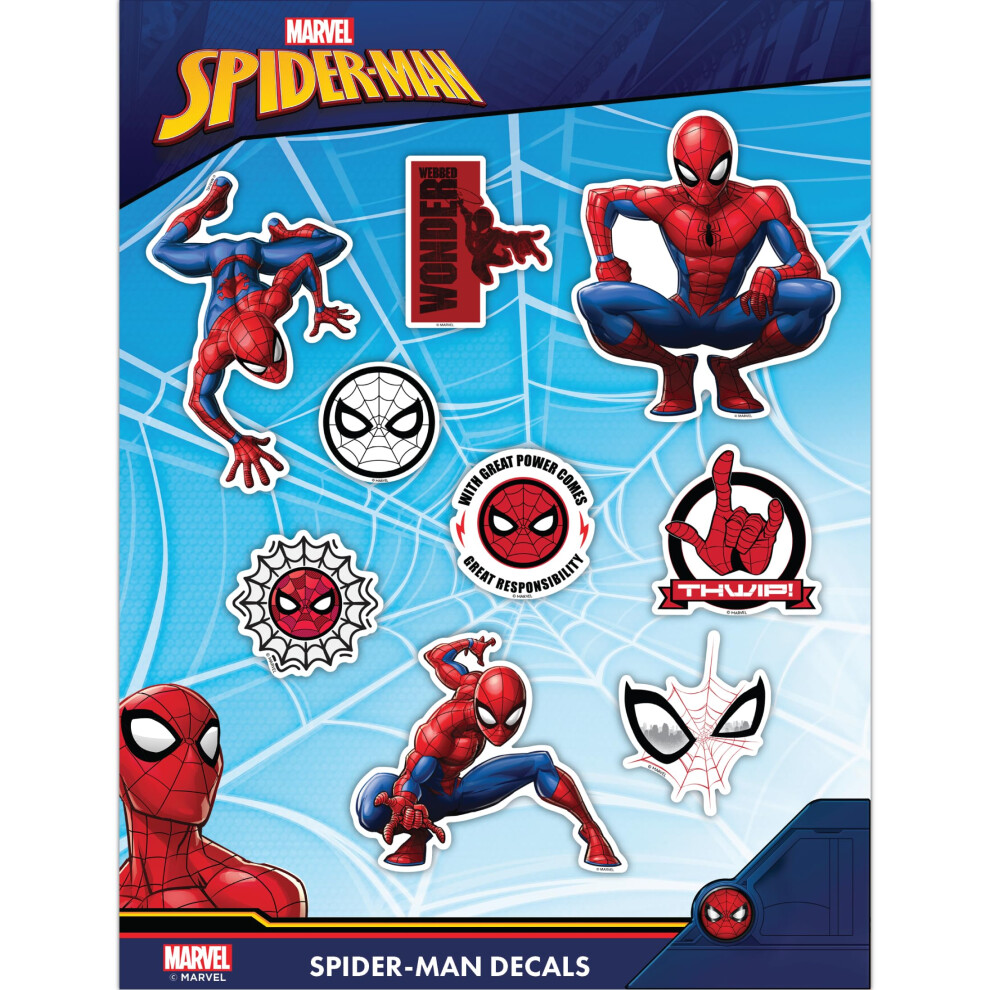 Marvel Spiderman Decals Set Of 9 Vinyl Stickers For Water Bottle Bike Helmet Laptop Skateboard Car Marvel Stickers For Kids And Adults 850030663016