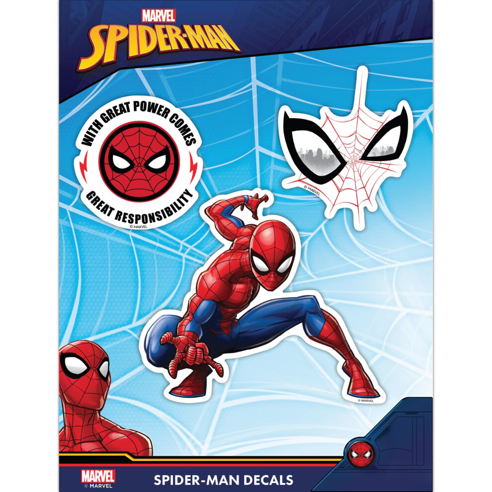 Marvel Spiderman Decals Set Of 3 Vinyl Stickers For Car Water Bottle Bike Helmet Laptop Skateboard Marvel Stickers For Kids And Adults 810096283375