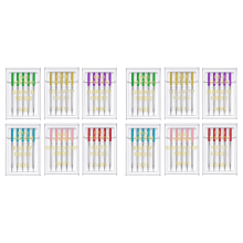 Aiguilles pour machine à coudre, 6 tailles, pointe standard, tige plate, 60 pièces