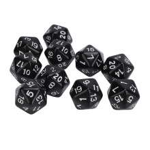 10PCS Polyhedral Dice Set Plastic Lightweight 20
