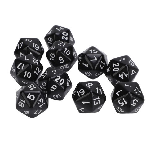 10PCS Polyhedral Dice Set Plastic Lightweight 20