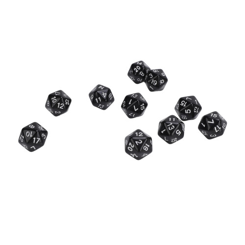 10PCS Polyhedral Dice Set Plastic Lightweight 20 1