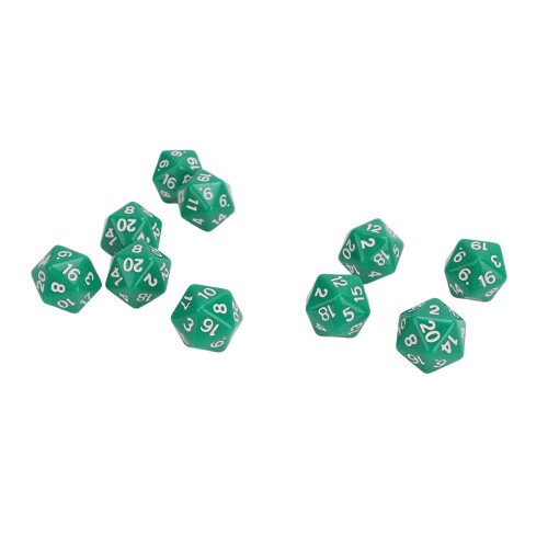10PCS Polyhedral Dice Set Plastic Lightweight 20 2