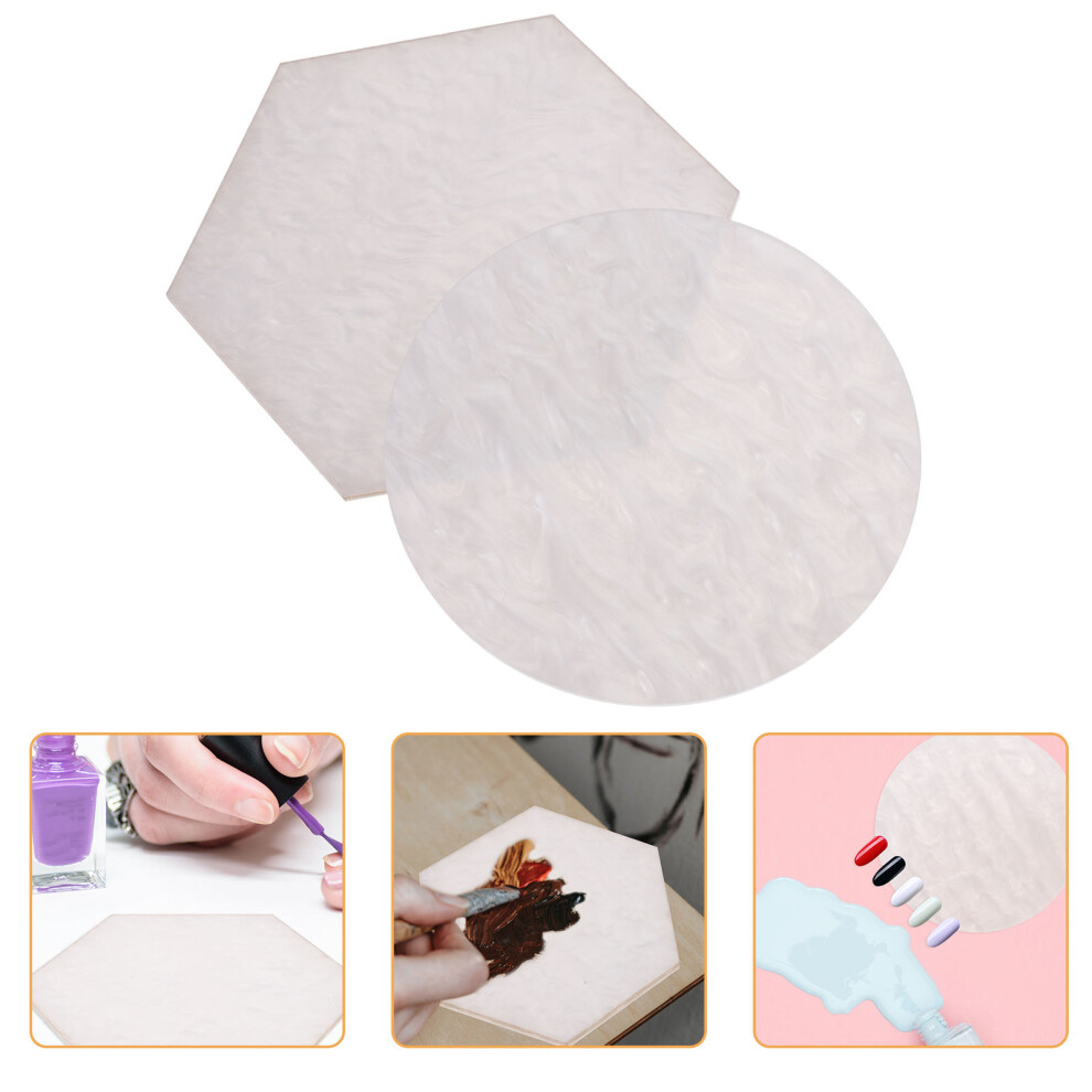Inoomp 2Pcs Nail Art Resin Nail Polish Color Mixing Palette Photo