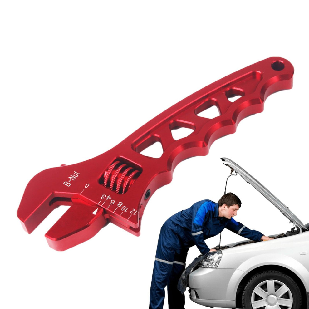 Garden Hose Wrench - Adjustable 3An-12An Aluminum Oil Hose Wrench For Car, Truck, Suv With Angle Stop Spanner, Red 6038364126597
