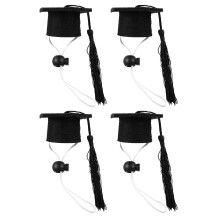 8Pcs Adjustable Black Mini Pets Graduation Caps for Small Pets