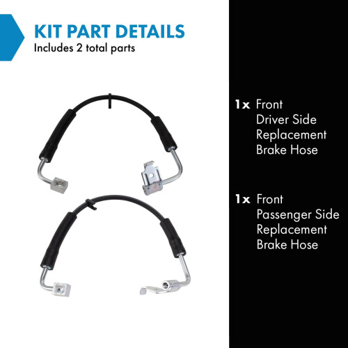 TRQ Front Brake Hose Set Compatible with 2008-2010 Jeep Wrangler 2