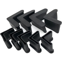 16 stk. 2"""" x 2"""" (50mm x 50mm) L-formet gummivinkeljernkapper M?belvinkeljernfodpuder M?belgummibenbetr?k Sort