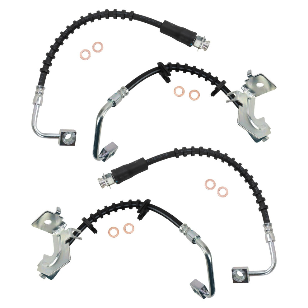 Trq Front And Rear Brake Hose Set Compatible With 20082011 Chrysler Town Country Dodge Grand Caravan 20092011 Volkswagen Routan 195591640022