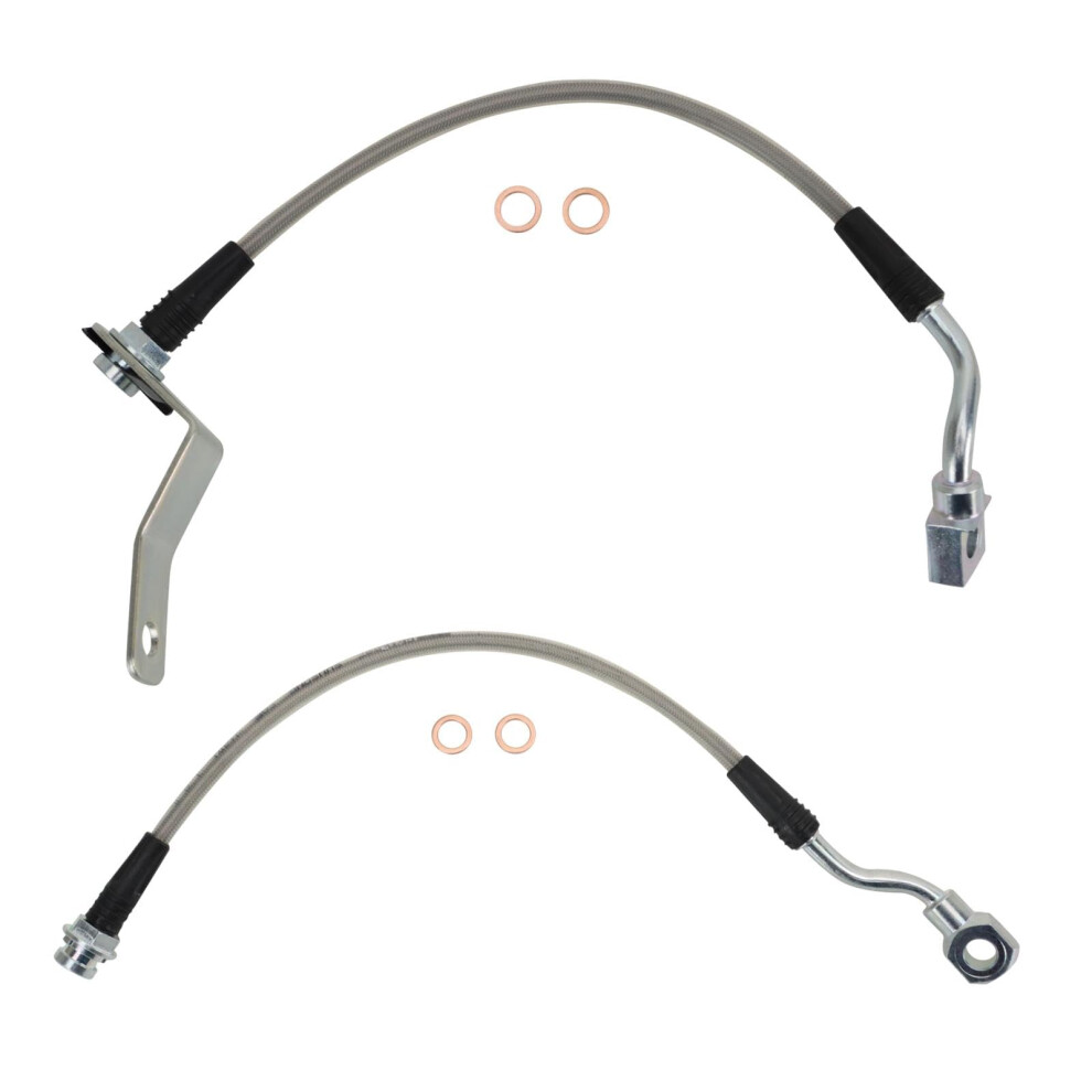Trq Rear Performance Brake Hose Set Compatible With 2002 Chevrolet Silverado 1500 Gmc Sierra 1500 195591633703