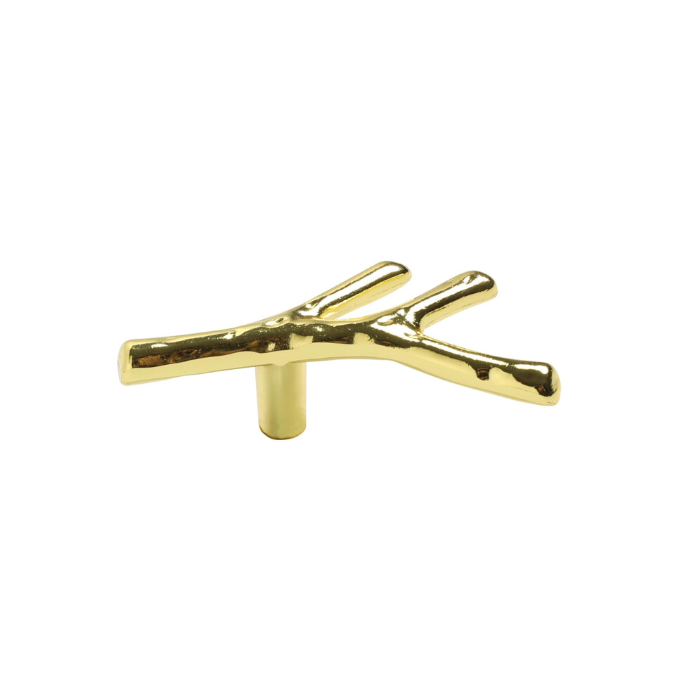 Wishtisy 2 Pack Gold Twig Knobs Branch Zinc Alloy Decorative Cabinet Wardrobe Furniture Door Drawer Knobs Pulls Handles Hardware 740306688853