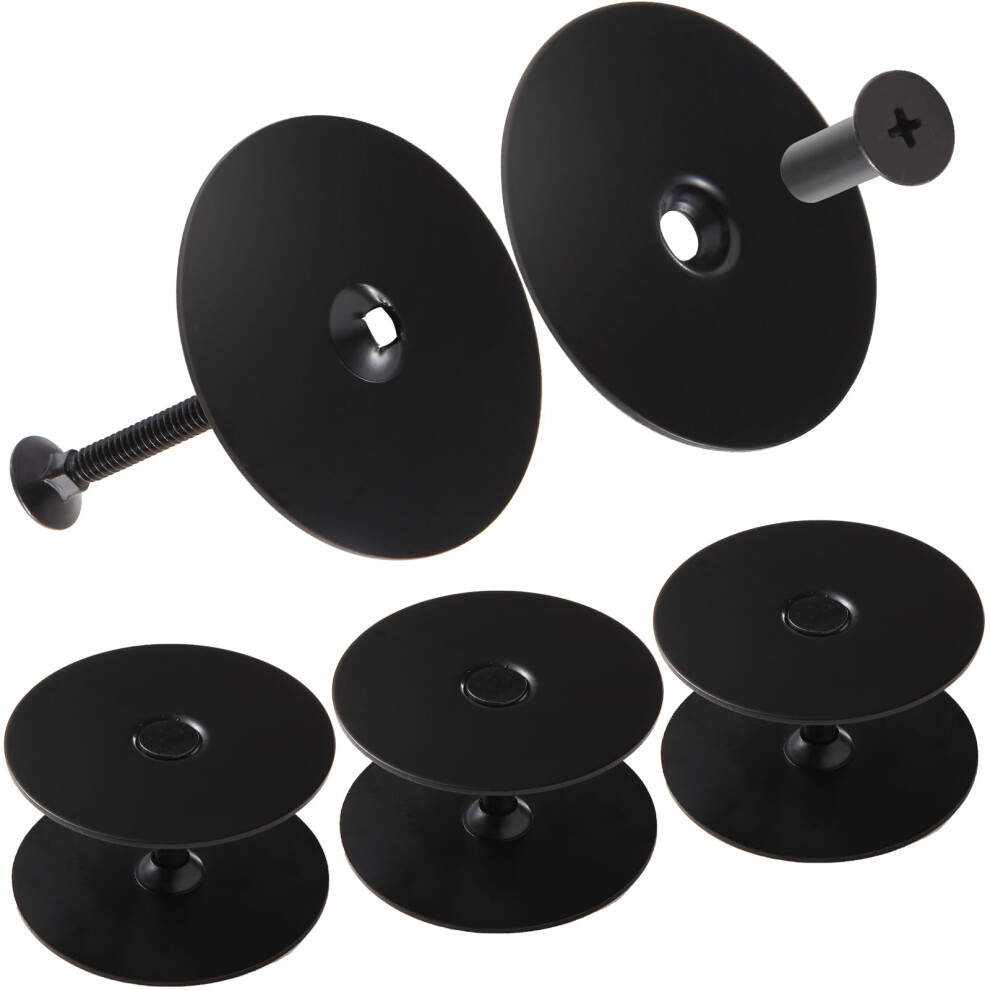 Door Hole Cover Plate Filler Plate Deadbolt Cover Plate 2-5/8"""" Diameter 1 Inch And 2 Inch Connecting Screws (3Pack/Satin Nickel) ((Black) 715030013707