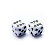 Bescon Dice Professional Sm precisionstrningar 12,7 mm (1/2 tum) med slumpmssigt serienummer Mini Precision Cut Dice 12,7 mm ogenomskinlig vit