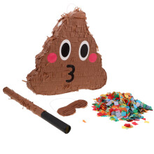 1 Set Funny Poop Pinata with Stick Eye Mask Confetti Party Game