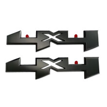 2PC 3D Hvede bogstaver 4X4 Overlay Blackout-emblem med udskiftning af klbende bagside til Silve-rado Sierra 1500 2500Hd 3500Hd