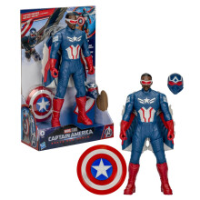 Marvel Avengers Kapitan Ameryka: Nowy wspanialy swiat w trybie lotu Figurka z akcesoriami Zabawki superbohaterskie w skali 9 cali (22 cm) dla dzieci