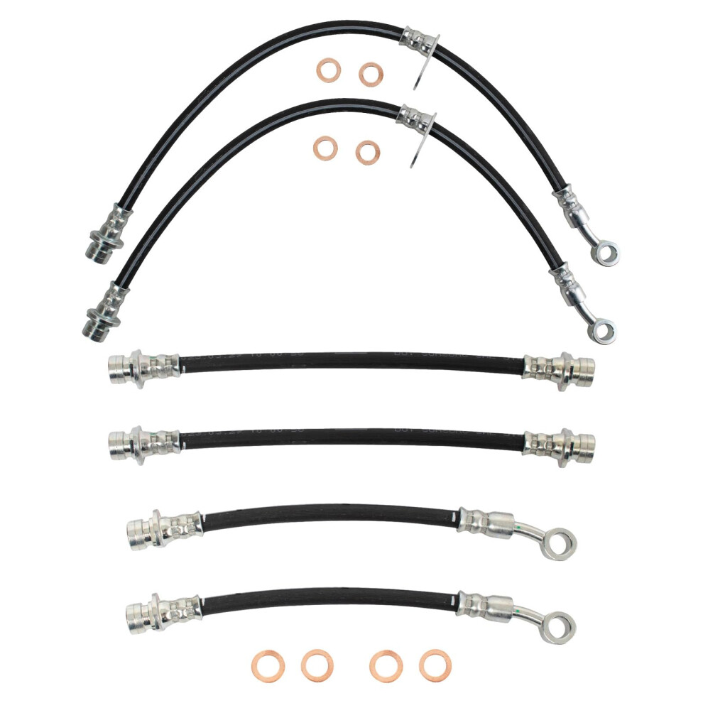 Trq Front & Rear Brake Hose Set Compatible With 20052006 Honda Odyssey 195591639132