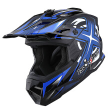 1Storm Jeugd kindermotorcrosshelm BMX MX ATV crossmotorhelm tiener racestijl: HF801 Racing Blue