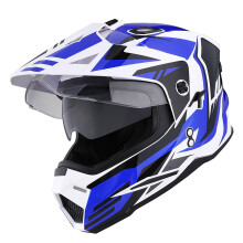 1Storm Youth Kinder Dual Sport Dual Visor Motorrad Motocross Off Road Integralhelm: HF802Youth Storm Blue