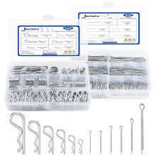 620-teiliges Splint-Sortiment-Set, Haarnadel-Splinte und R-Clips-Sortiment-Set, 12 Gren fr Kupplungsbolzen-Verriegelungssysteme, verzinktes Splint
