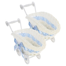 Cute Woven Basket Trolley Shaped Pp 2pcs