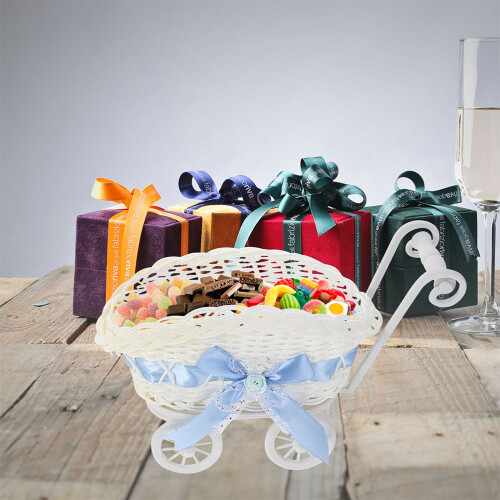 Cute Woven Basket Trolley Shaped Pp 2pcs 2