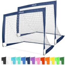 GoSports Team Tone 4 ft x 3 ft Draagbare Voetbaldoelen voor Kinderen - Set van 2 Pop Up Netten