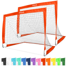 GoSports But de Football Portable 4 ft x 3 ft pour Enfants - Set de 2 Filets Pop Up