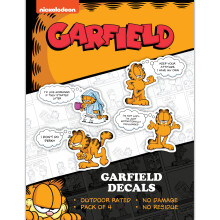 Garfield-Aufkleber Set mit 4 Vinyl-Aufklebern mit Garfield-Zitaten fr Wasserflaschen, Laptops, Autos, LKWs, wasserdichte Stostangenaufkleber I D