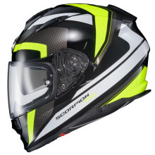 ScorpionEXO Ryzer Integral-Motorradhelm mit Pinlock-fhigem Schild und integrierten Lautsprechertaschen, DOT ECE-geprfte Evolution (Hi-Viz Gro)