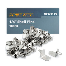 POWERTEC QP1304-P2 1/4 tommer hyldepinde 100 stk. L-formet beslag Hyldestifter St?ttepinde til hylder K?kkenskab Hylde Bogreol Skab og m?bler Nik
