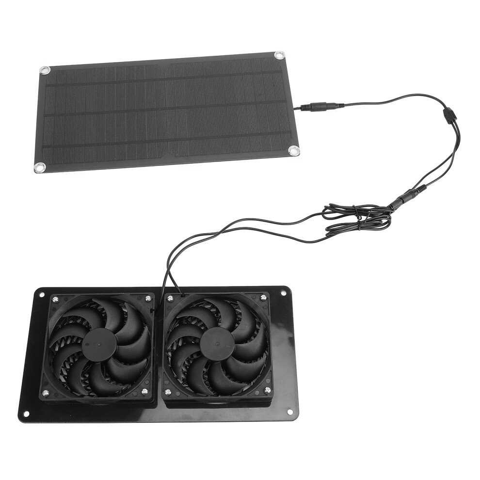 Solar Powered Fan 10W 18V Weatherproof Dual Exhaust For Coops & Greenhouses 5071346585471