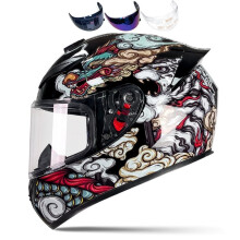 HTLNUZD Integral-Motorradhelm, Renn-Motocross-Helme mit Pinlock-kompatiblen, klaren und getnten Visieren, DOT-Modell zugelassener Straenradhelm (L
