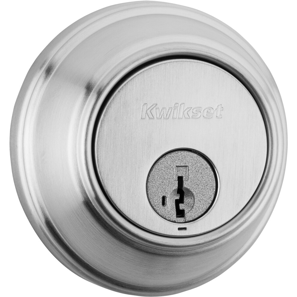 Kwikset 817 Deadbolt Lock Satin Chrome Round Exterior Keyed Front Entry Door Pick Resistant Smartkey Rekey Security Single Cylinder Dead Bolt 883351925730