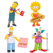 Disney The Simpsons Action Figurki 4-pak 5-calowe figurki kolekcjonerskie z Jakks Pacific's Wave 2 - Lisa Krusty Moe i Homer