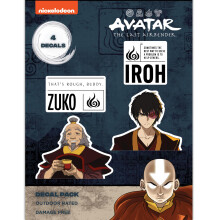 Avatar The Last Airbender-Aufkleber  Set mit 4 Zuko Iroh Anime-Vinylaufklebern fr Autofenster, Laptop, Wasserflasche, LKW, Stostange, Air Bender,