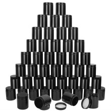 48 pakker 8 oz (250 ml) Sorte plastikkrukker med l?g Kosmetiske krukker med bred mund til slimperler rhinsten pailletter Kosmetik Lotion Creme Sa