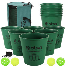 Olsa Yard Pong Udend?rs Spil K?mpe Yard Pong Yard Spil med 12 Spande Bolde Styrke Taske til Baghaven Strand Gr?spl?ne Park Camping Kaste Udend?rs